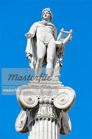 Statue of Apollo outside Academy of Athens, Athens, Greece, Europe