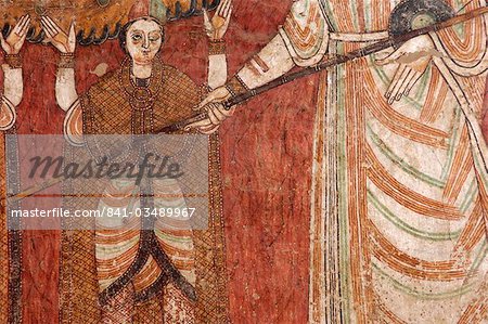 Cathédrale Farras, fresques et peintures murales des églises nubiennes ruinées, datant de la 8e à la XVe siècles, le Musée National, Khartoum, Soudan, Afrique