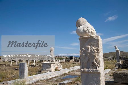 Denkmal Carystius, Insel Delos, UNESCO World Heritage Site, Kykladen, griechische Inseln, Griechenland, Europa