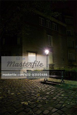 France, Paris, Montmartre, Place Dalida la nuit