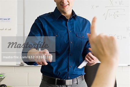 Teacher answering student's question