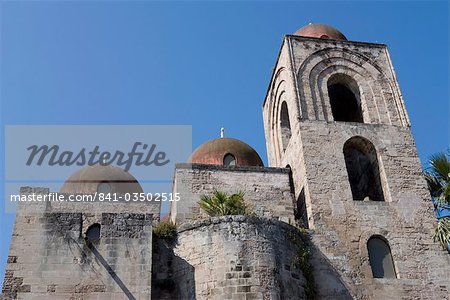 Dômes arabes, église de San Giovanni degli Ermiti, Palerme, Sicile, Italie, Europe