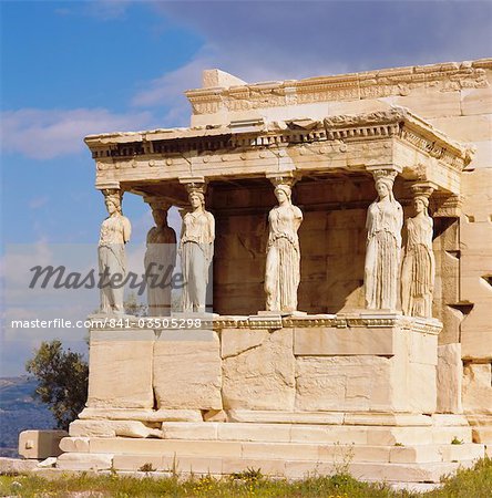 Porch of the Caryatids with figures of the Six Maidens, Erechtheion, Acropolis, Athens, Greece, Europe