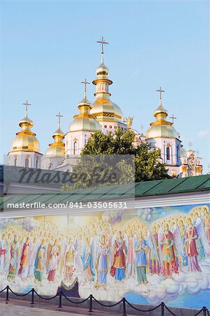 Fresko an der Wand des St. Michaels goldene Kuppel Klosters, 2001 Kopie der 1108 original, Kiew, Ukraine, Europa