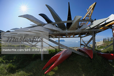 Traditional Sea Kayaks, Ilulissat, Qaasuitsup, Disko Bay, Greenland