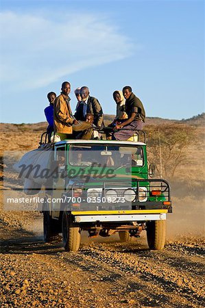 Passagers de véhicules tout terrain, Marsabit, Kenya