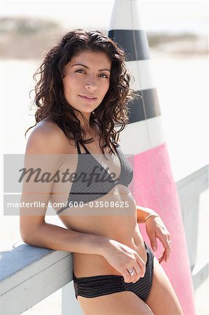Portrait of Woman, Zuma Beach, Malibu, California, USA