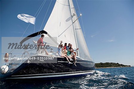 Yacht à voile équipe