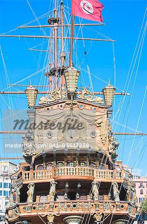 Pirate vessel, Genoa, Liguria, Italy, Europe