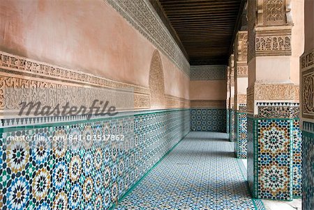 Ben Youssef Medersa (école coranique), Site du patrimoine mondial de l'UNESCO, Marrakech (Marrakech), Maroc, Afrique du Nord, Afrique