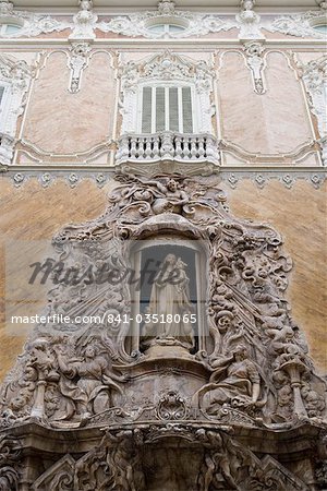 Fassade, Barock, Museo Nacional de Ceramica Gonzalez Marti, Nationalmuseum für Keramik, Turm, Valencia, Costa del Azahar, Spanien, Europa