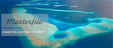 Luftaufnahme der Atolle und Inseln, Male Atoll, Malediven, Indischer Ozean