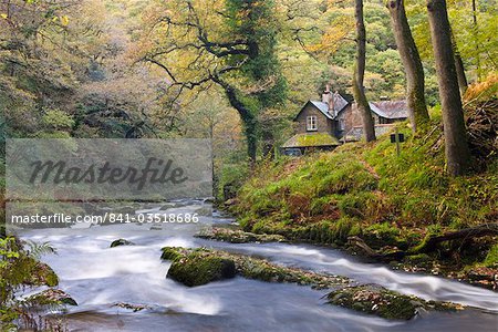 Watersmeet in the autumn, Exmoor National Park, Devon, England, United Kingdom, Europe Watersmeet in the autumn, Exmoor National Park, Devon, England, United Kingdom, Europe