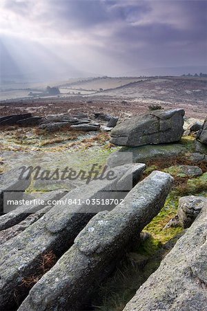 Granite outcrops on Hayne Down, Dartmoor National Park, Devon, England, United Kingdom, Europe