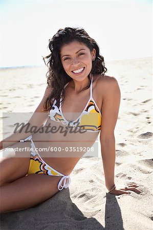 Portrait de femme, Zuma Beach, Californie, USA