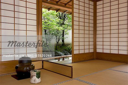 Tea ceremony utensils at the Yokokan residence of the Matsudaira family in Fukui City, Japan, Asia