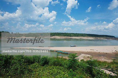 Plage de Saleung sur le fleuve Mékong, Village de Songkhawn, Province d'Ubon Ratchathani, nord-est de la Thaïlande