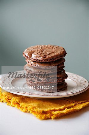 Stapel von Schokolade Eiskaffee Schoko Cookies