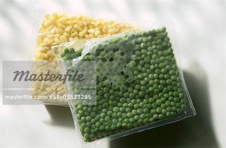 Package of Frozen Peas and Corn