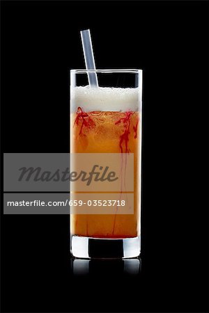 Zombie (Cocktail made with rum, fruit juices, ice cubes)