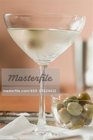 Martini with olives