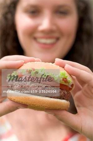Frau Betrieb hamburger