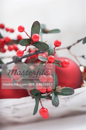 Christmas decoration in basket