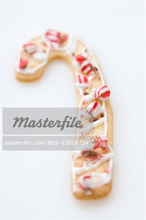 Christmas biscuit in the shape of a candy cane
