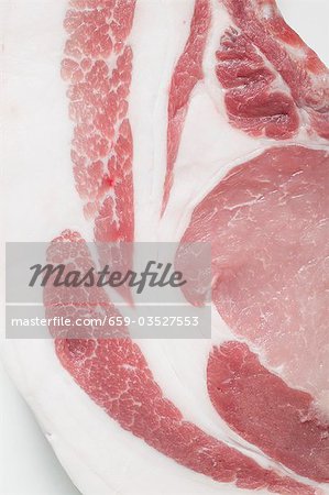 Fresh organic pork chop (detail)
