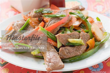 Stir-fried beef with peppers (Asia)