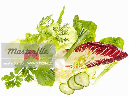 Divers ingrédients de la salade Divers ingrédients de la salade