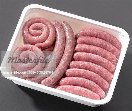 Saucisses en barquette