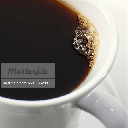 Schwarzen Kaffee mit Blasen Schwarzen Kaffee mit Blasen