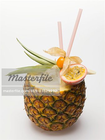 Piña Colada in hollowed-out pineapple Piña Colada in hollowed-out pineapple