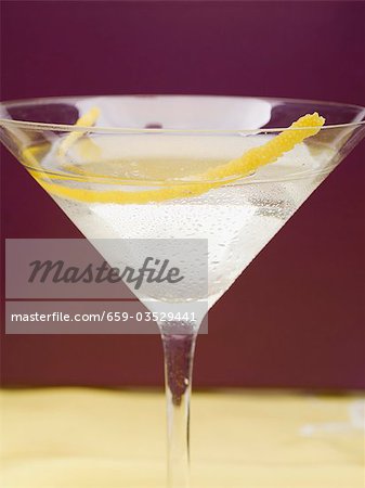 Martini with lemon zest Martini with lemon zest