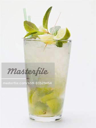 Mojito with lime, mint and crushed ice Mojito with lime, mint and crushed ice