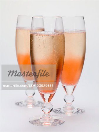 Three sparkling wine cocktails