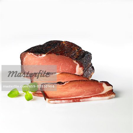 Black Forest ham, partly sliced