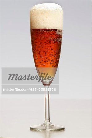 Wheat beer in a sparkling wine glass