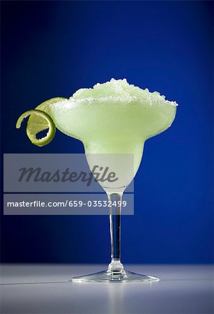 Frozen Margarita with Lime Garnish
