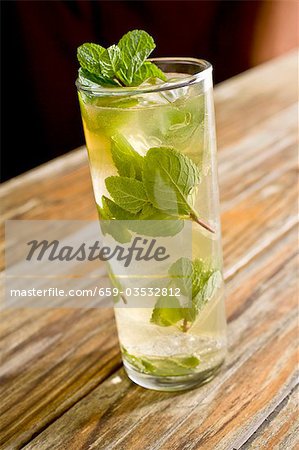Mojito on Wooden Surface