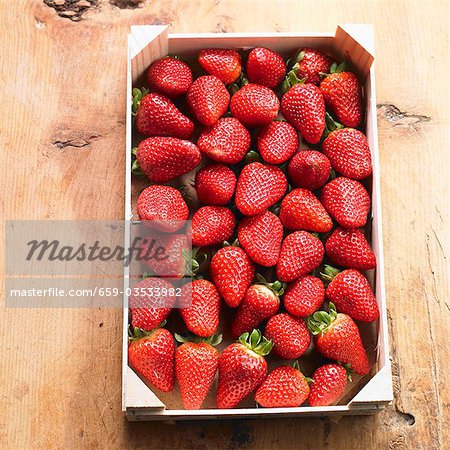 A box of fresh strawberries