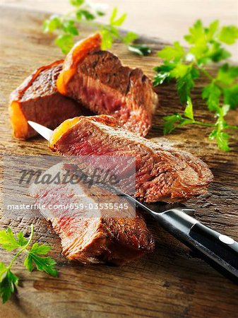 Beef steak, cut into slices