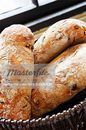 Kalamata Olive Ciabatta in a Basket