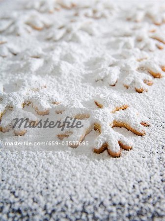 Christmas biscuits with icing sugar