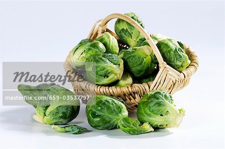 Brussels sprouts in basket Brussels sprouts in basket
