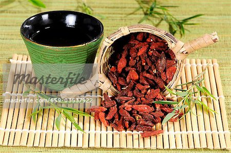 Goji berry tea and dried goji berries