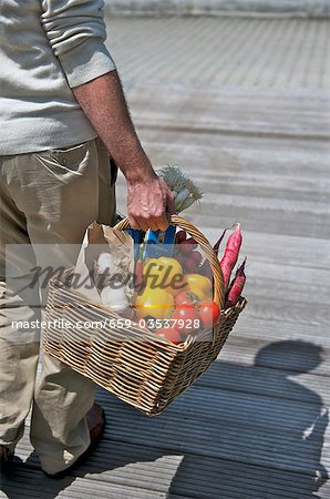 Homme avec panier