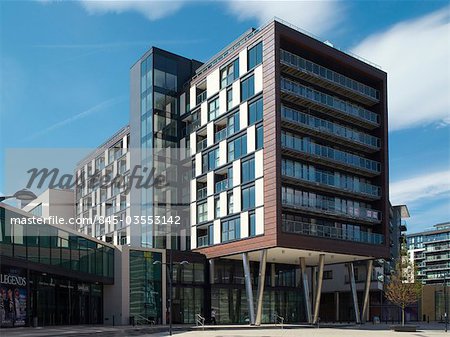 Clarence Dock, Leeds. Mixed use development of residential, retail and cultural / leisure.  Architects: Carey Jones Architects