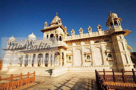 Façade d'un temple, Jaswant Thada, Jodhpur, Rajasthan, Inde